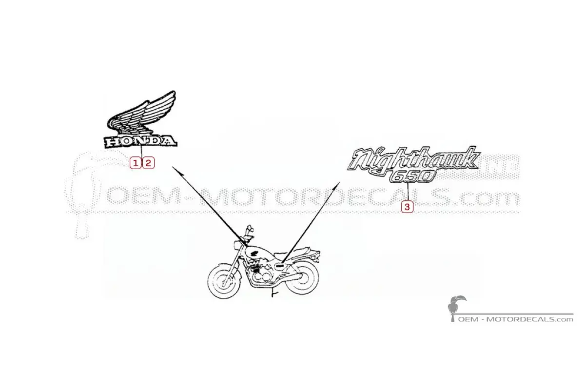 Decals for Honda CB650 NIGHTHAWK 1984 • Honda OEM Decals