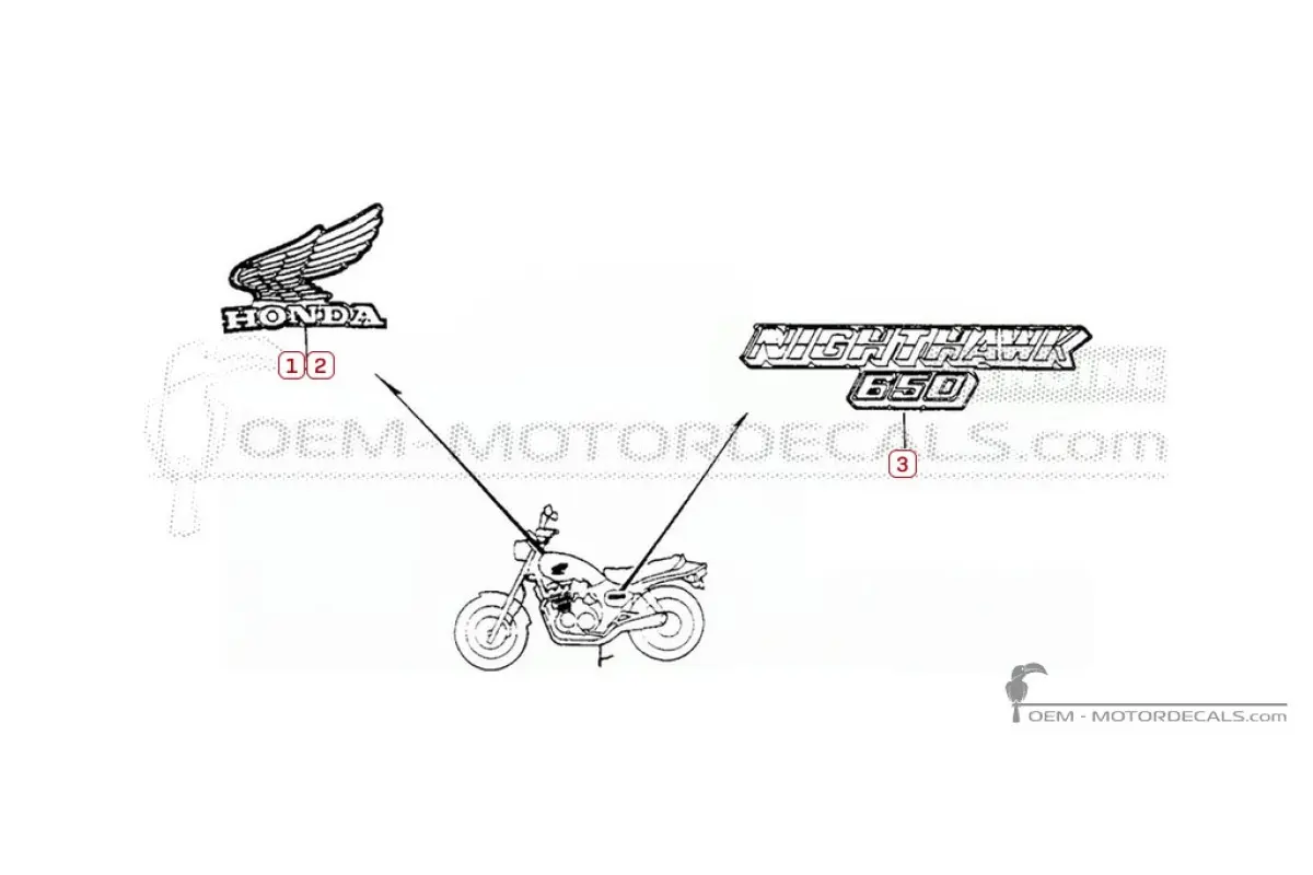 Decals for Honda CB650 NIGHTHAWK 1985 • Honda OEM Decals