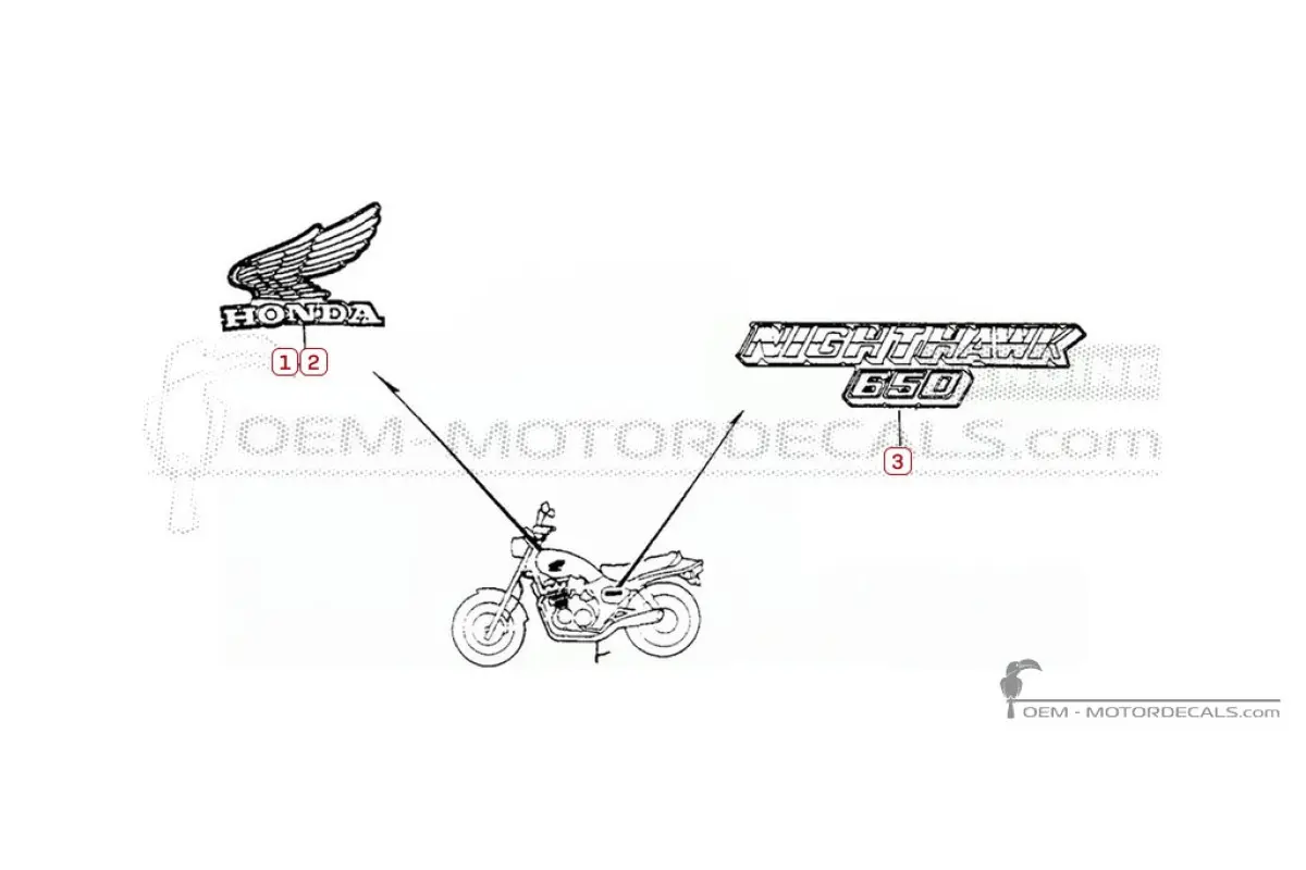 Decals for Honda CB650 NIGHTHAWK 1985 • Honda OEM Decals
