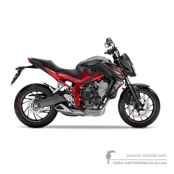 Adesivi per Honda CB650F 2016 - Nero Rosso • Honda Adesivi OEM