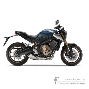 Honda CB650R 2019 - Blauw - Mat Jeans Blue Matallic
