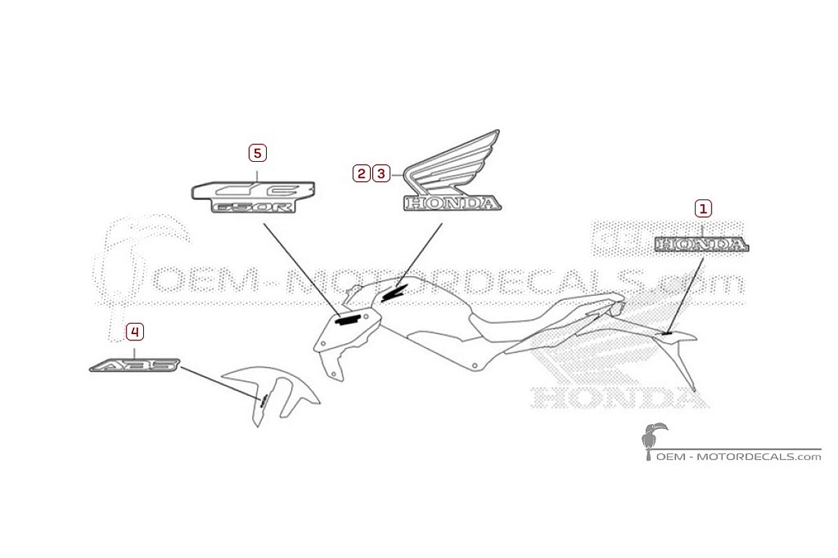 Decals for Honda CB650R 2026 • Honda OEM Decals