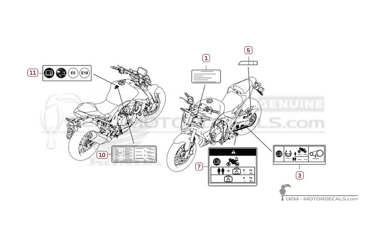 Autocollants pour Étiquettes d'avertissement • Honda Autocollants OEM