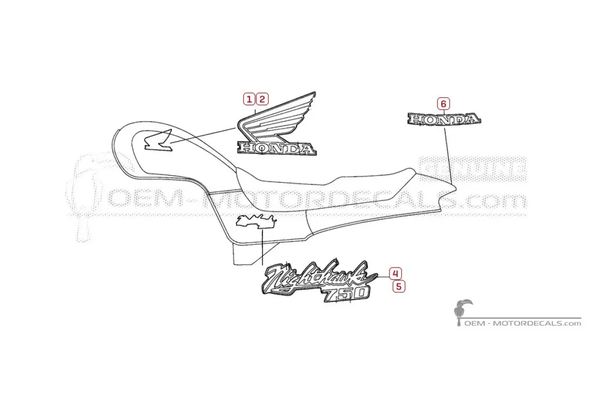 Adesivi per Honda CB750 NIGHTHAWK 1993 • Honda Adesivi OEM