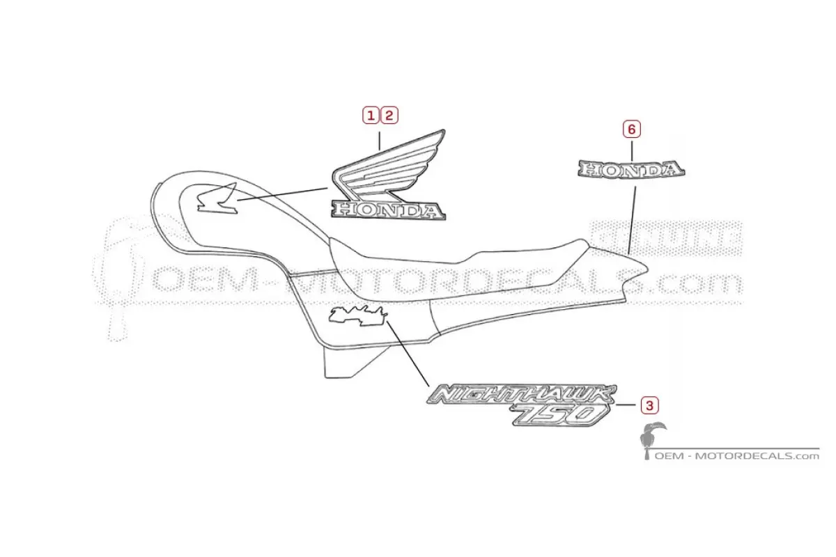 Adesivi per Honda CB750 NIGHTHAWK 1995 • Honda Adesivi OEM