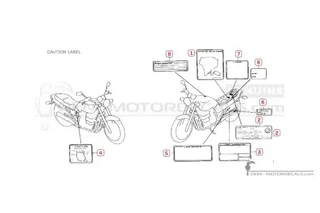 CB750 NIGHTHAWK Caution labels