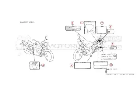 CB750 NIGHTHAWK Caution labels