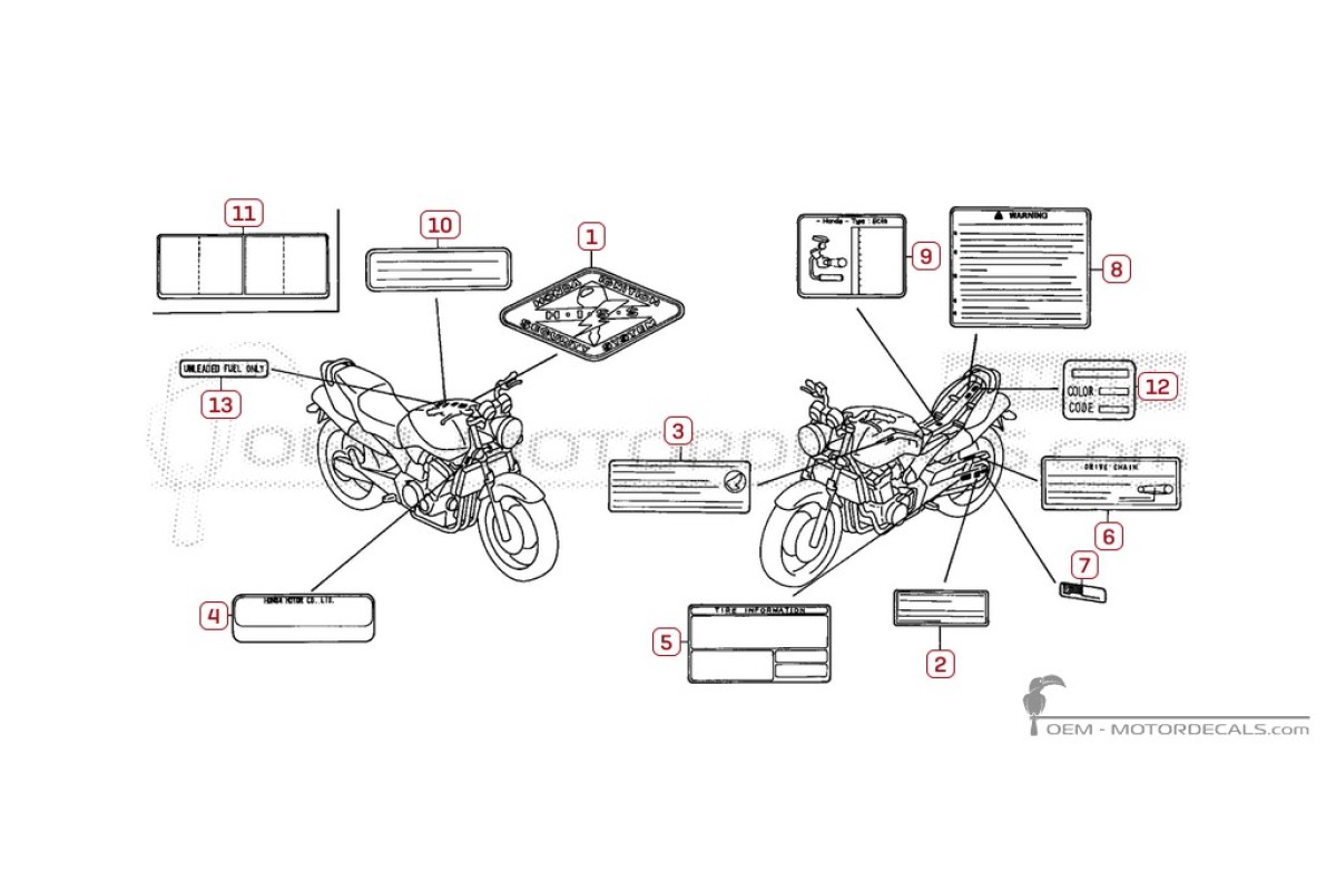 Decals for Caution labels • Honda OEM Decals