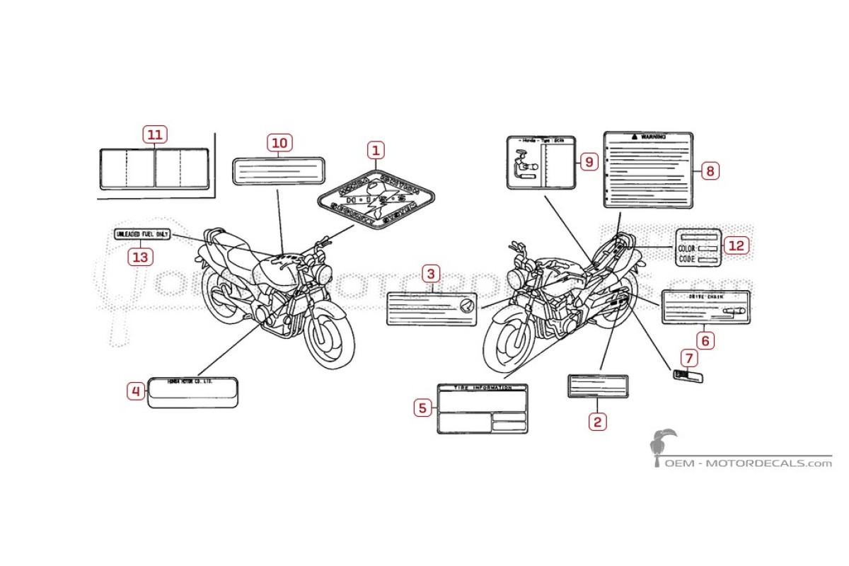 Decals for Caution labels • Honda OEM Decals