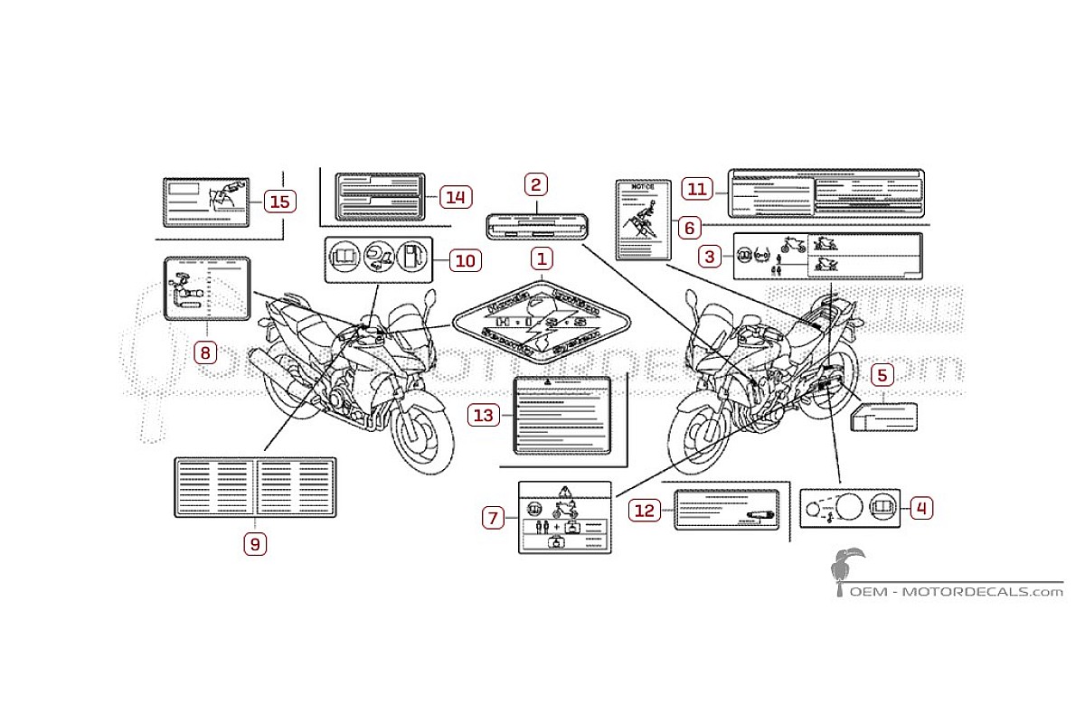 Decals for Caution labels • Honda OEM Decals