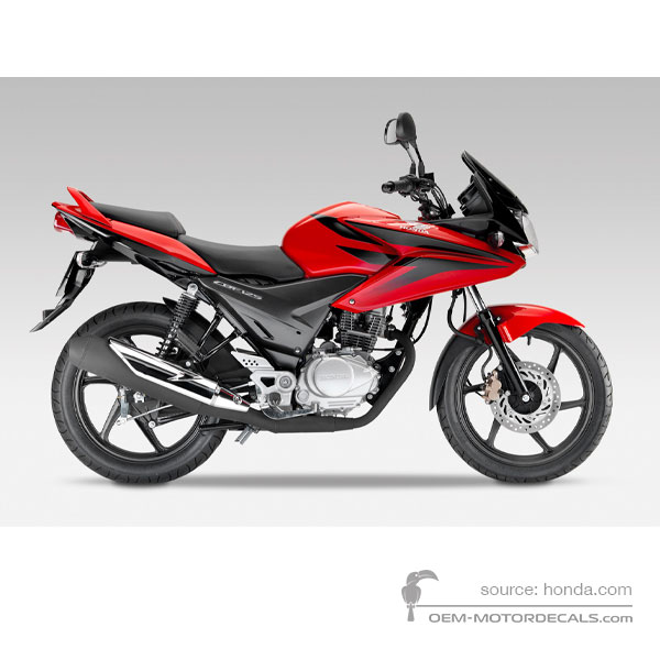 Adesivi per Honda CBF125 2010 - Rosso • Honda Adesivi OEM