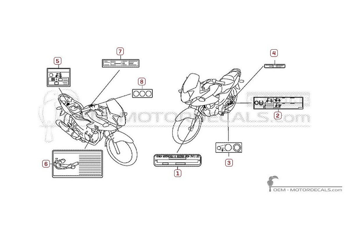 Adesivi per Etichette di avvertenza • Honda Adesivi OEM