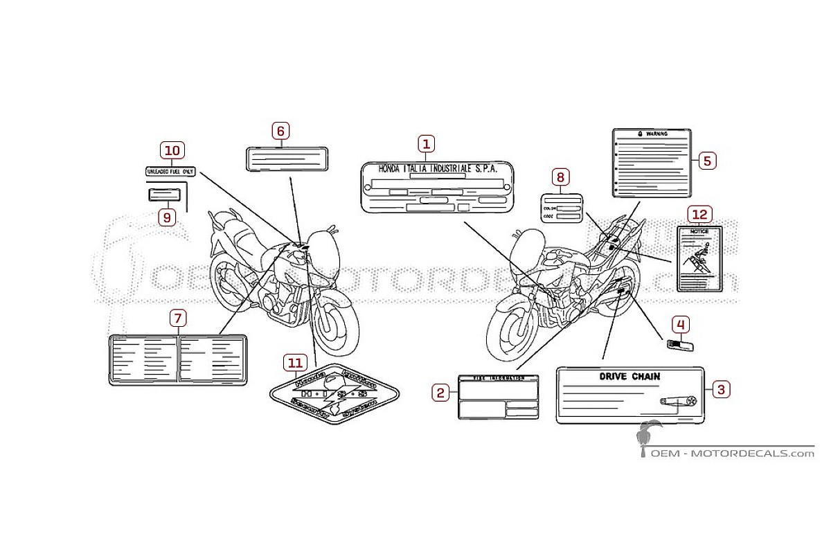 Pegatinas para Etiquetas de precaución • Honda Pegatinas OEM