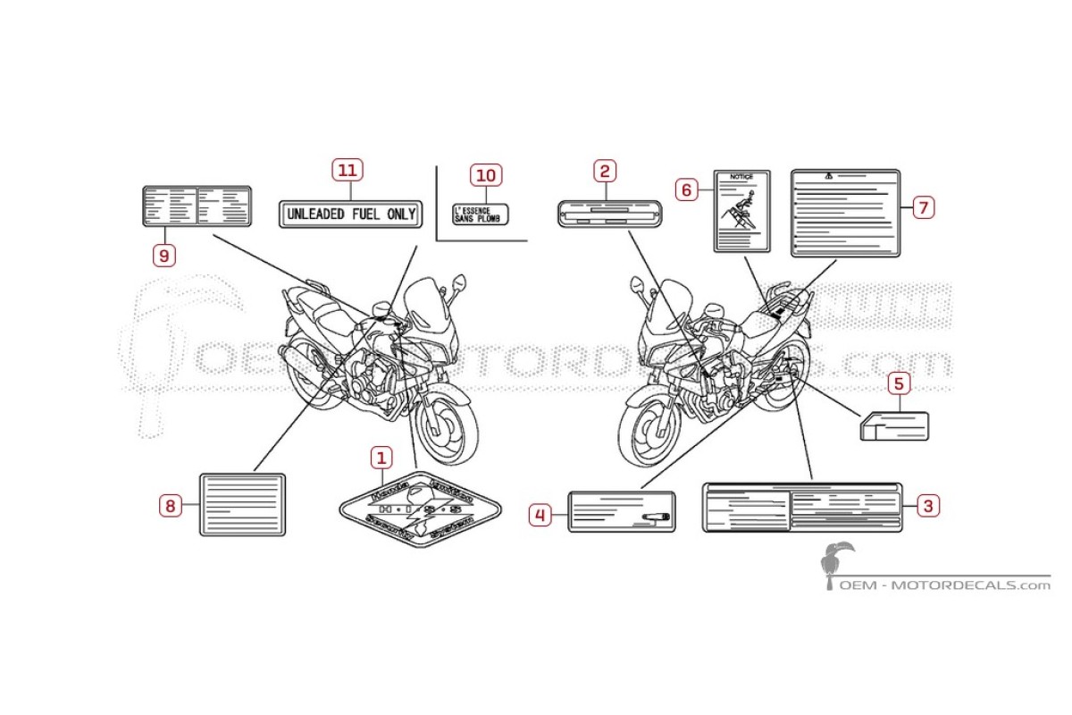 Autocollants pour Étiquettes d'avertissement • Honda Autocollants OEM