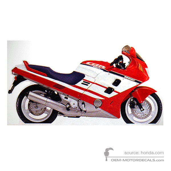Decals for Honda CBR1000F 1989 - Red • Honda OEM Decals