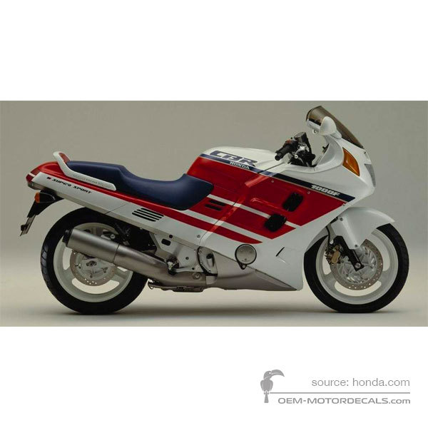 Decals for Honda CBR1000F 1989 - White • Honda OEM Decals