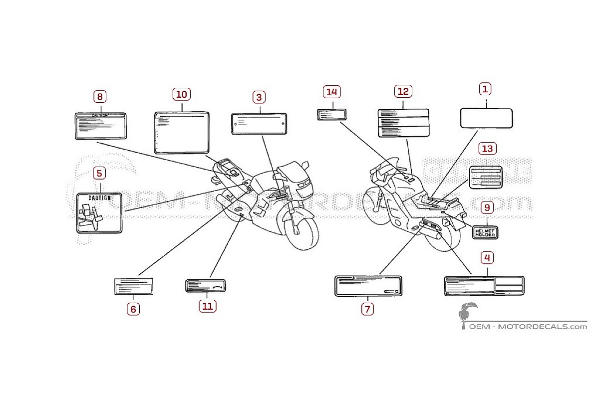 Naklejki do Naklejki ostrzegawcze • Honda Naklejki OEM