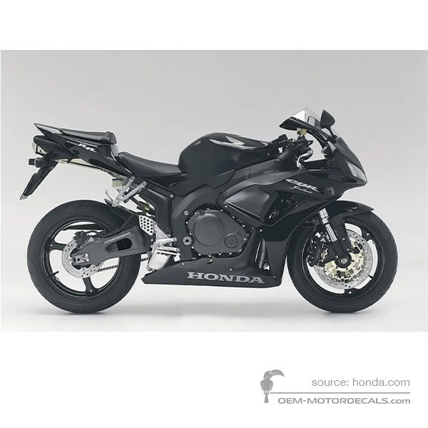 Aufkleber für Honda CBR1000RR FIREBLADE 2006 - Schwarz • Honda OEM-Aufkleber