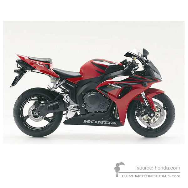 Stickers voor Honda CBR1000RR FIREBLADE 2006 - Rood • Honda OEM Stickers