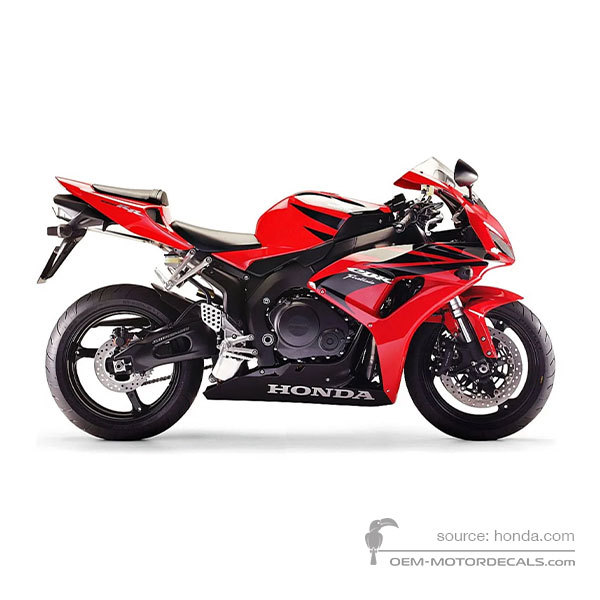 Stickers voor Honda CBR1000RR FIREBLADE 2007 - Rood • Honda OEM Stickers