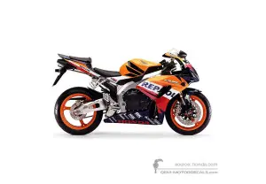 Autocollants pour Honda CBR1000RR FIREBLADE 2007 - Orangé • Honda Autocollants OEM