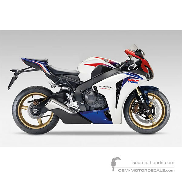 Decals for Honda CBR1000RR FIREBLADE 2009 - White • Honda OEM Decals