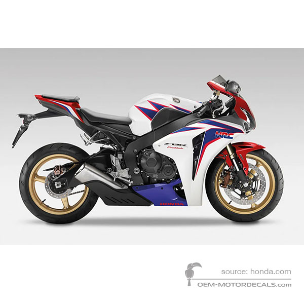 Decals for Honda CBR1000RR FIREBLADE 2010 - White • Honda OEM Decals