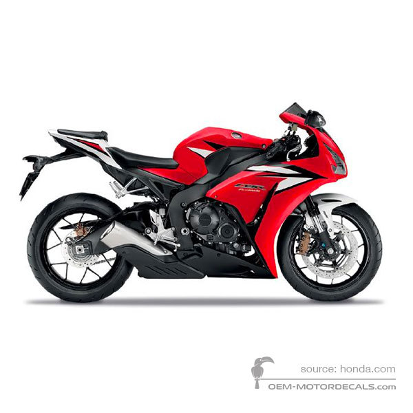 Decals for Honda CBR1000RR FIREBLADE 2012 - Red • Honda OEM Decals