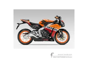 Autocollants pour HONDA CBR1000RR FIREBLADE 2013 - Orangé • Honda Autocollants OEM