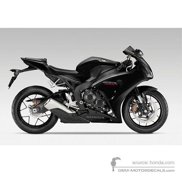 Aufkleber für HONDA CBR1000RR FIREBLADE 2016 - Schwarz • Honda OEM-Aufkleber