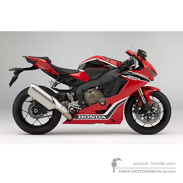 Autocollants pour pour HONDA CBR1000RR FIREBLADE 2017 - Rouge • Honda Autocollants OEM