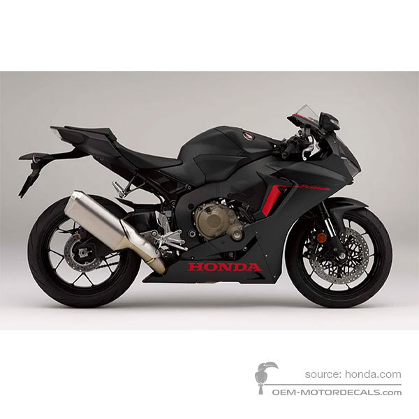 Decals for Honda CBR1000RR FIREBLADE 2018 - Black • Honda OEM Decals