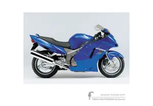 Decals for Honda CBR1100XX SUER BLACKBIRD 2001 - Blue • Honda OEM Decals