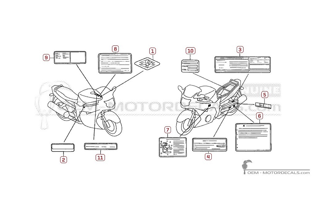 Aufkleber für Warnhinweise • Honda OEM-Aufkleber