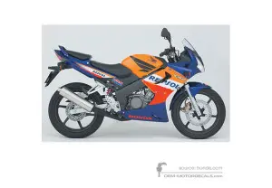 Decals for Honda CBR125R 2006 - Orange • Honda OEM Decals