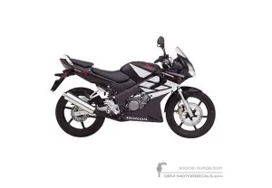 Stickers voor Honda CBR125R 2006 - Zwart • Honda OEM Stickers