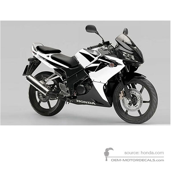 Pegatinas para Honda CBR125R 2007 - Blanco • Honda Pegatinas OEM