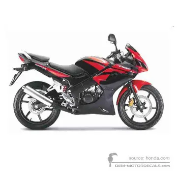 Honda CBR125R 2009 - Negro rojo - Graphite Black