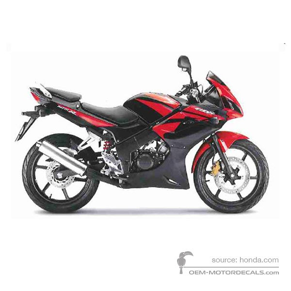 Aufkleber für Honda CBR125R 2010 - Schwarz Rot • Honda OEM-Aufkleber