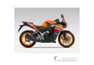 Autocollants pour Honda CBR250R 2013 - Orangé • Honda Autocollants OEM