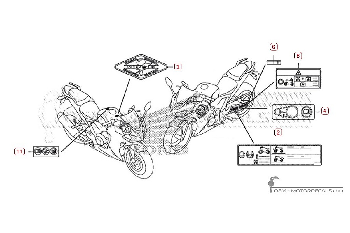 Autocollants pour Étiquettes d'avertissement • Honda Autocollants OEM