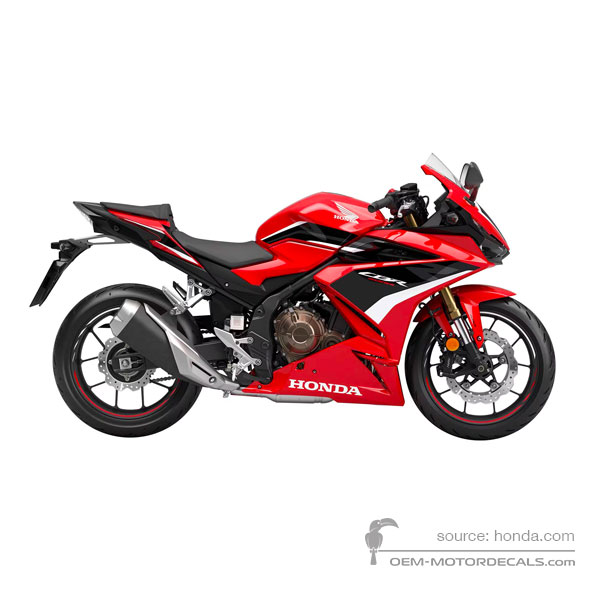 Naklejki do CBR500R 2022 - Czerwony • Honda Naklejki OEM