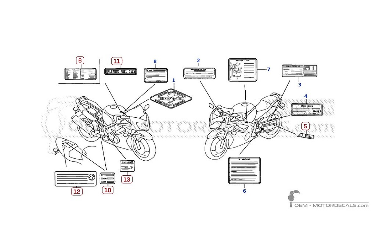 Decals for Caution labels • Honda OEM Decals