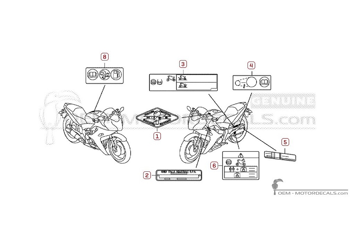 Naklejki do Naklejki ostrzegawcze • Honda Naklejki OEM