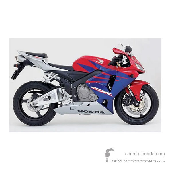 Naklejki do Honda CBR600RR 2005 - Czerwony • Honda Naklejki OEM