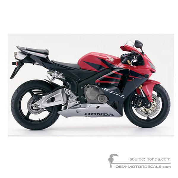 Adesivi per Honda CBR600RR 2006 - Rosso • Honda Adesivi OEM