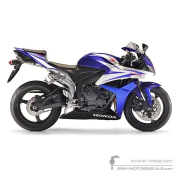 Honda CBR600RR 2007 - Niebieski - Candy Tahitian Blue