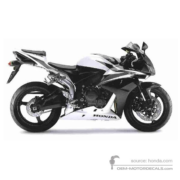 Autocollants pour pour Honda CBR600RR 2007 - Blanc • Honda Autocollants OEM