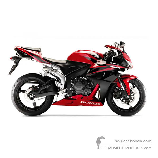 Decals for Honda CBR600RR 2008 - Red • Honda OEM Decals