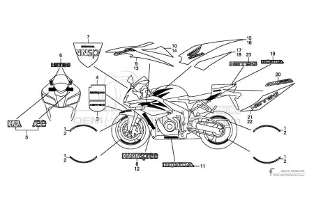 Honda CBR600RR 2008 - Blanc Hannspree